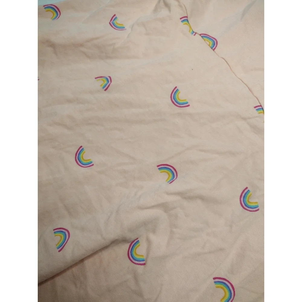Old Navy Girls‎ XL Peach Rainbow Print Cotton Fit Flare Sundress Spaghetti Strap